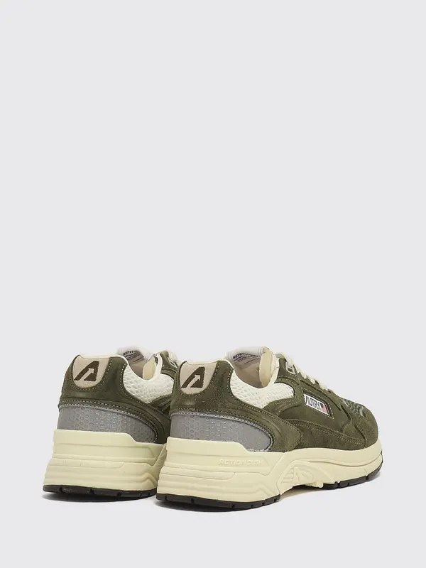 Autry Hyperway Bicolour Leather and Mesh Low-Top Green (HYLMUM24)