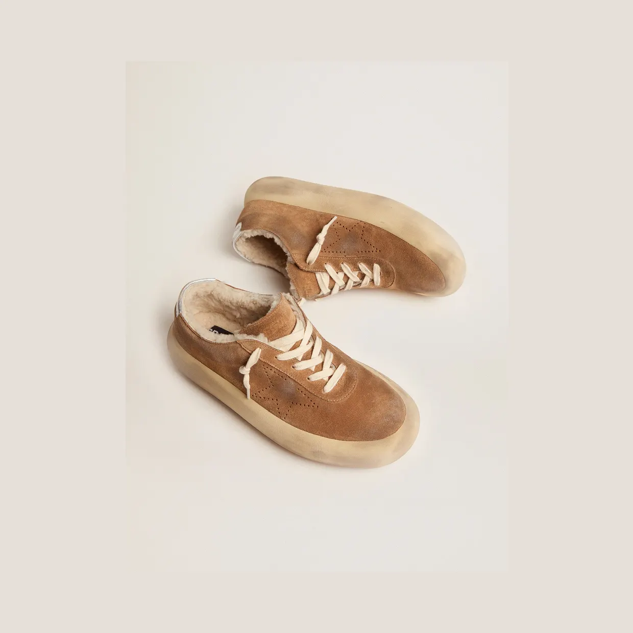 Golden Goose Space-Star Shoes In Tobacco-Colored Suede With Shearling Lining (GWF00345.F002995.55353) (2)