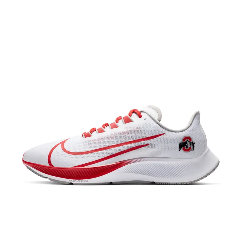 Nike Air Zoom Pegasus 37 Ohio State White/Pure Platinum-Pewter Grey-University Red (CZ5385-100)