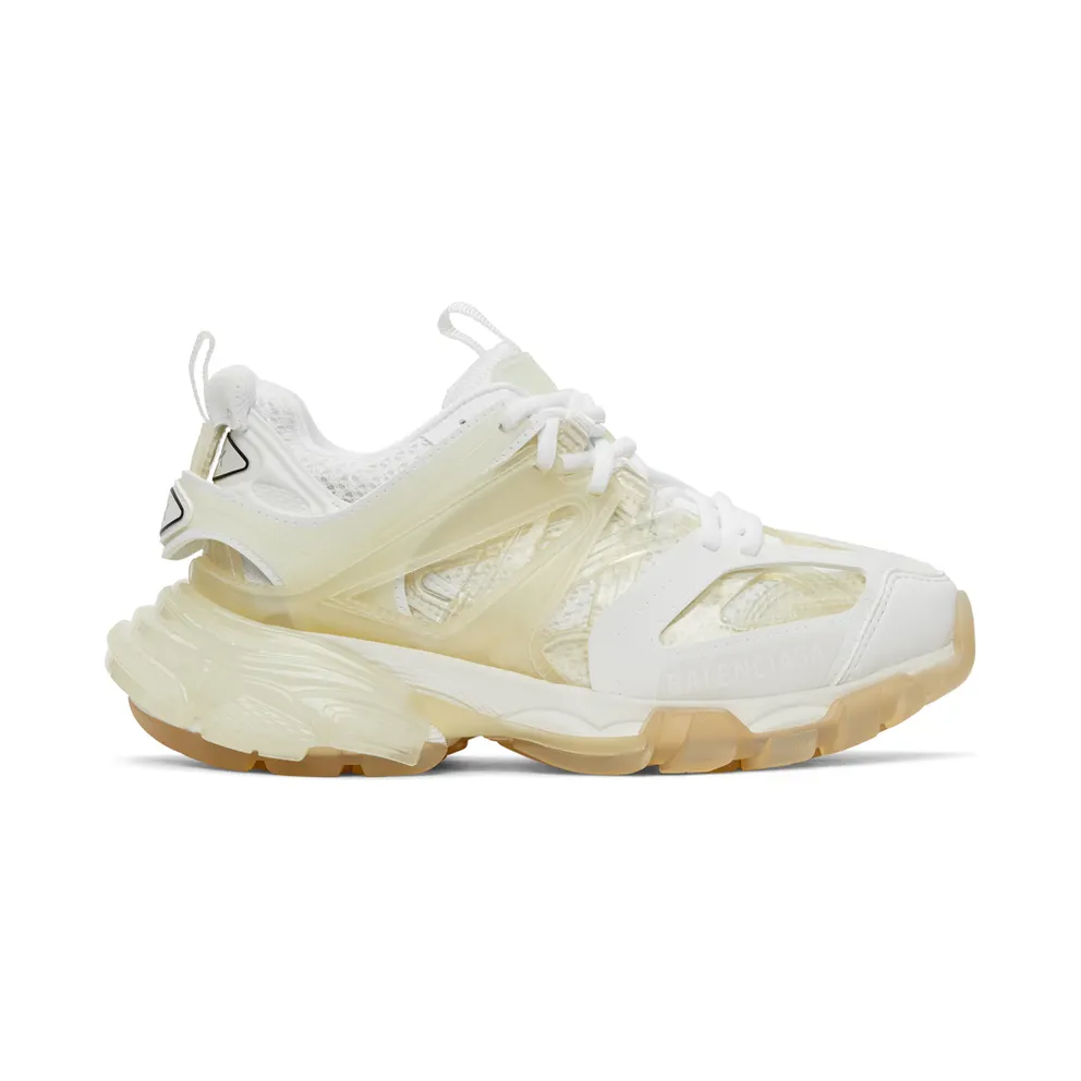Balenciaga White Clear Sole Track Sneakers (647741 W3BM1)