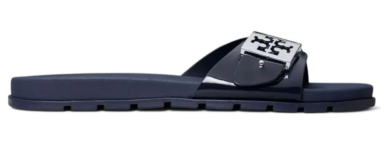 Tory Burch Buckle Slide New Navy Silver (157872-400)