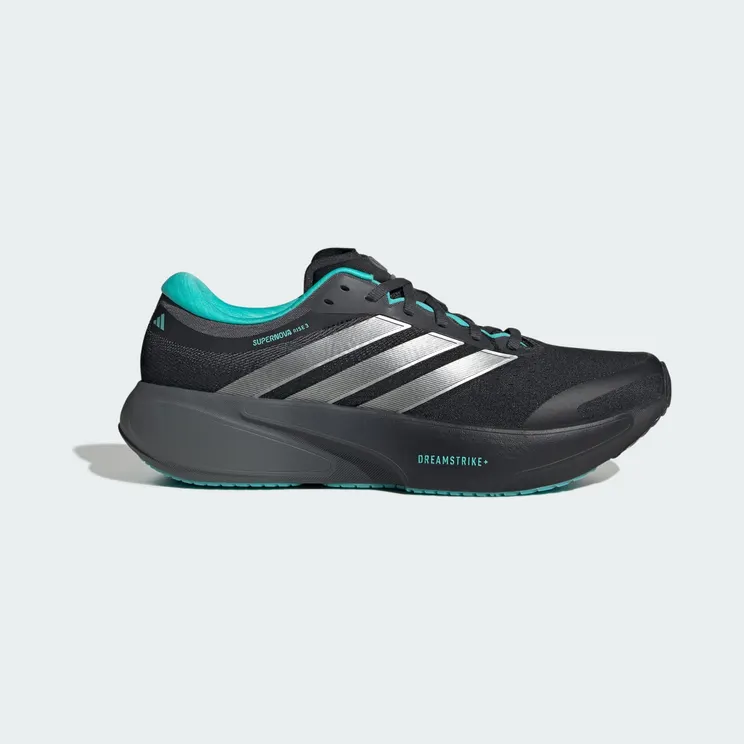 adidas Supernova Rise 3 Mercedes Amg Petronas F1 Team “Core Black / Silver Metallic / Semi Mint Rush” (KJ3671)