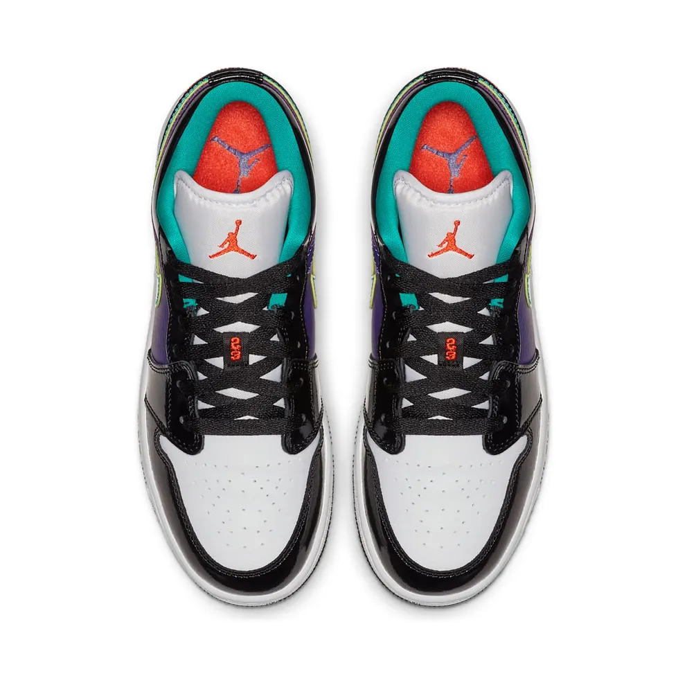 Jordan 1 Low Black Court Purple Turbo Green (GS) Black/White-Court Purple-Turbo Green (553560-035)