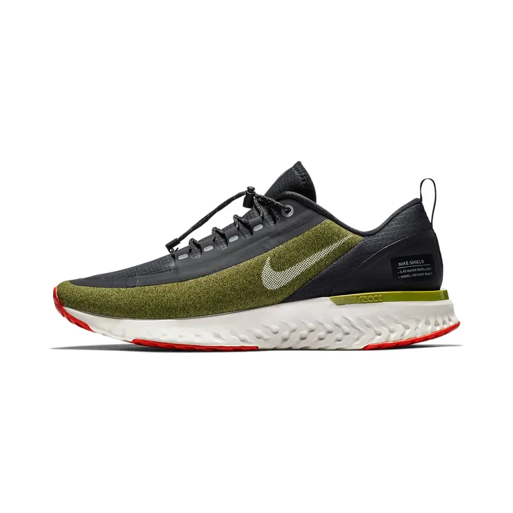 Nike Odyssey React Shield “Olive Flak / Black / Team Orange / Reflect Silver” (AA1634-300)