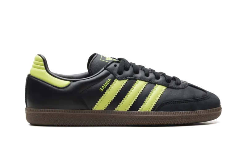 Adidas Samba OG “Black Pulse Lime” (JS1387)