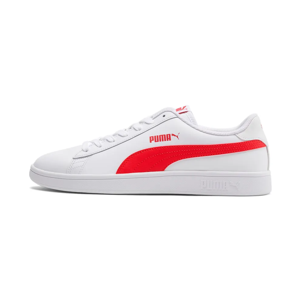 Puma Smash v2 leren Grey/Red/White (36521509)
