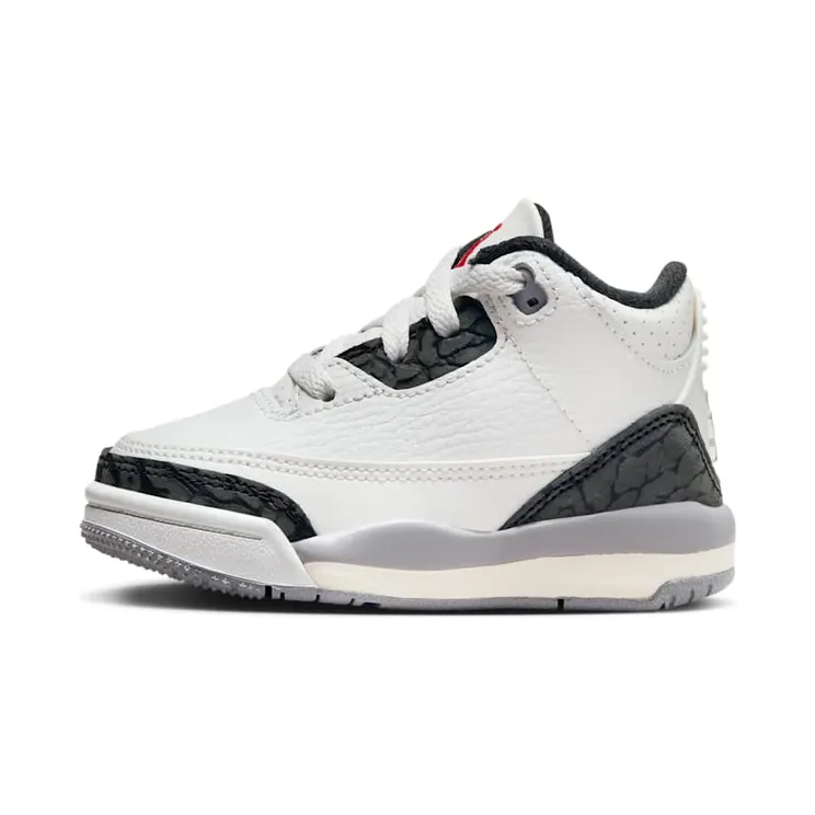 Air Jordan 3 TD “Summit White / Cement Grey / Black / Fire Red” (DM0968-106)