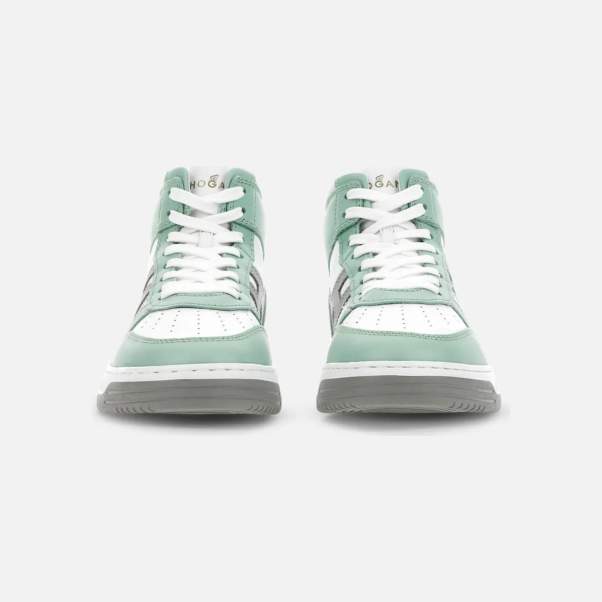 Sneakers Hogan H630 High Top White Green Silver (HXW6300EU40OE6543X) (4)