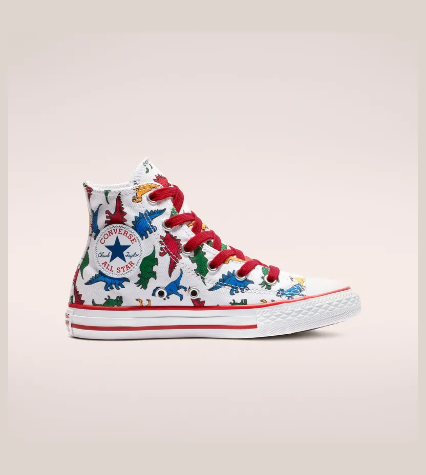 Converse Chuck Taylor All Star Dinoverse High Top White/enamel Red/totally Blue (663636C)
