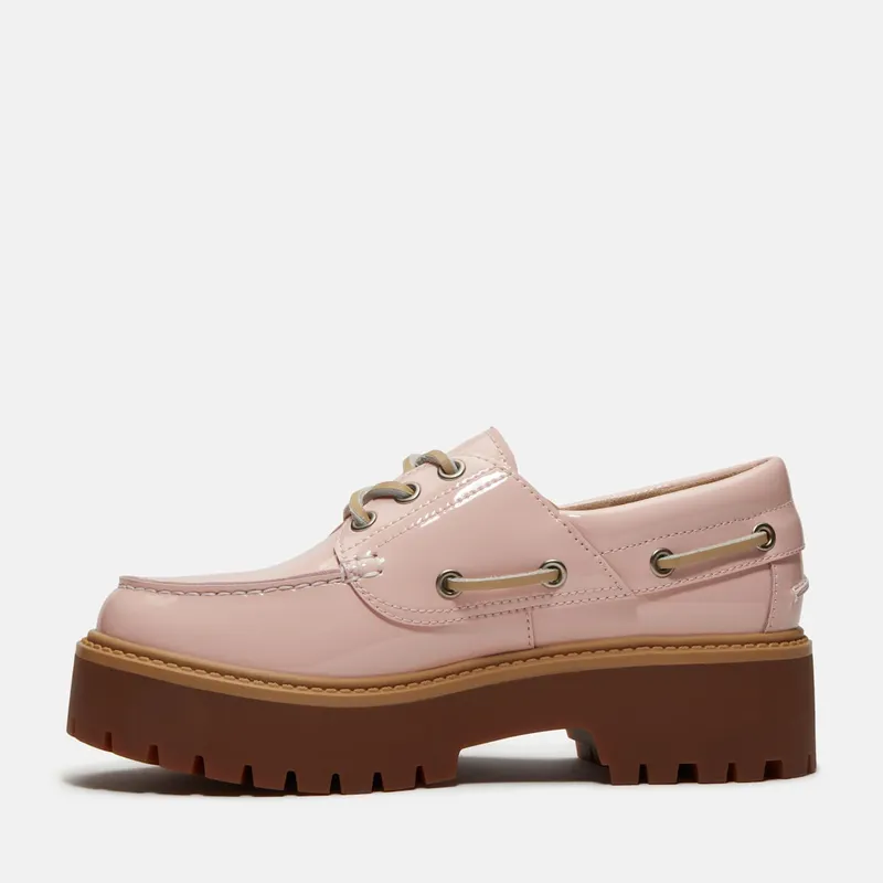 Timberland Stone Street Platform Boat Shoe Light Pink Patent Leather (TB0A2GVF-A5H)