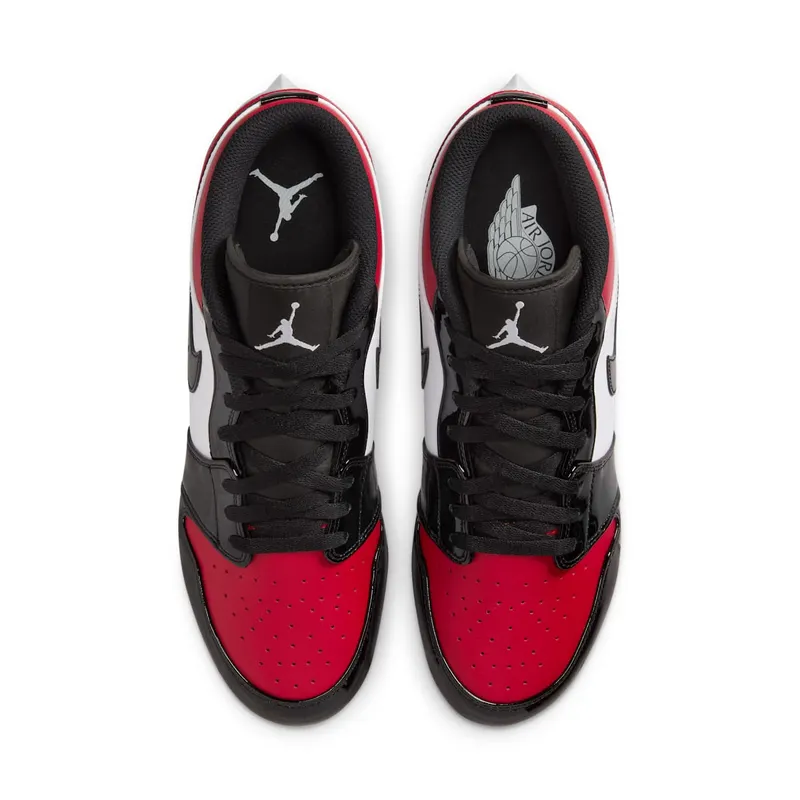 Air Jordan 1 Low TD Cleat Patent “Bred Toe” (FJ6245-601)