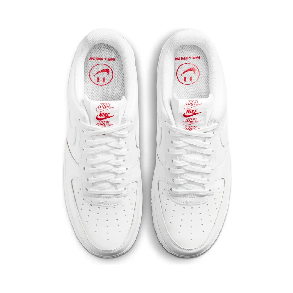 Nike Air Force 1 Low Rose White White/White/University Red-Pine Green (CU6312-100)