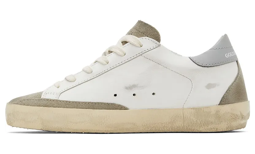 Golden Goose White & Gray Super-Star Classic Low-Top Sneakers (GMF00102.F003210.11179) (3)
