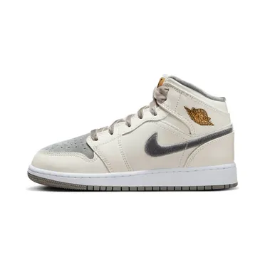 Nike Air Jordan 1 Mid SE Grey Velvet Toe (GS) (FB9899-100)