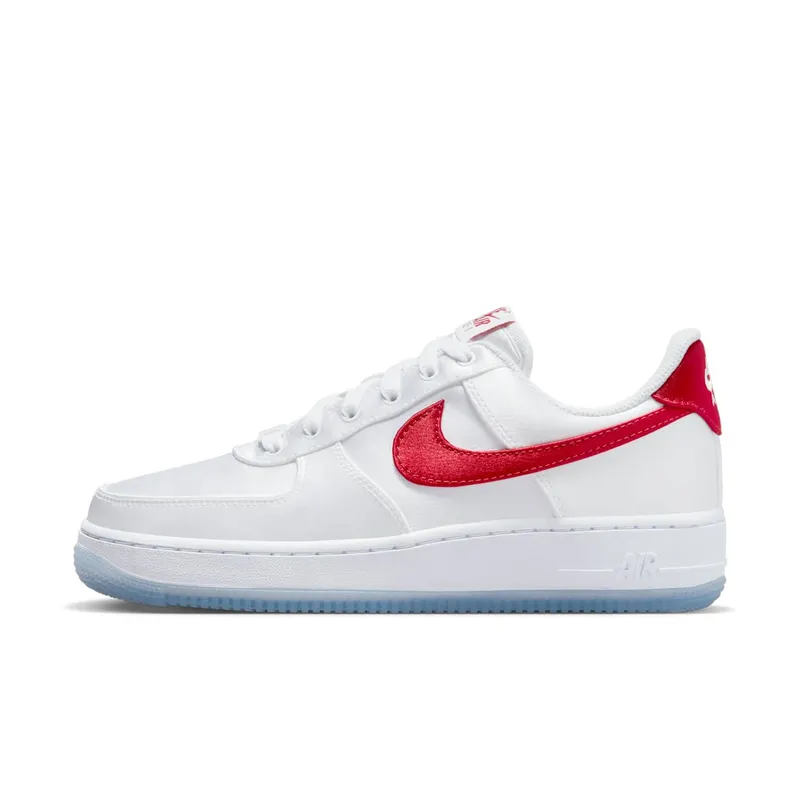 Nike AIR FORCE 1 LO ’07 “Satin White Varsity Red” (DX6541-100)