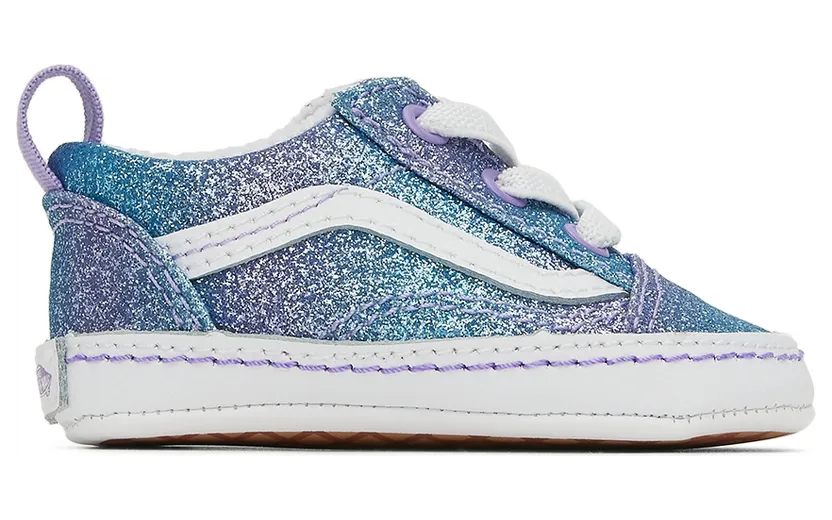 Vans Baby Purple & Blue Old Skool Crib Sneakers (VN0A3U8KABN1)