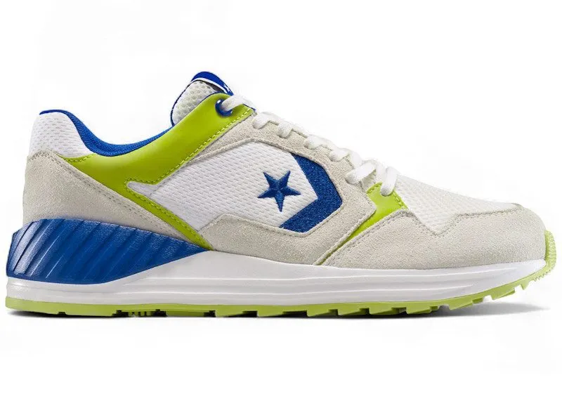 Converse Wave Trainer Ox Vintage White Blue Cartreuse (A13464C)