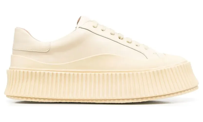 Jil Sander White Leather Platform Low-Top Sneakers (J15WS0002_P4833)