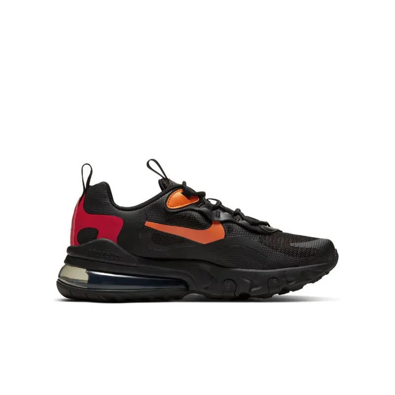 Nike Air Max 270 React Black Magma Orange (GS) Black/Light Smoke Grey/Magma Orange (CV9638-001)