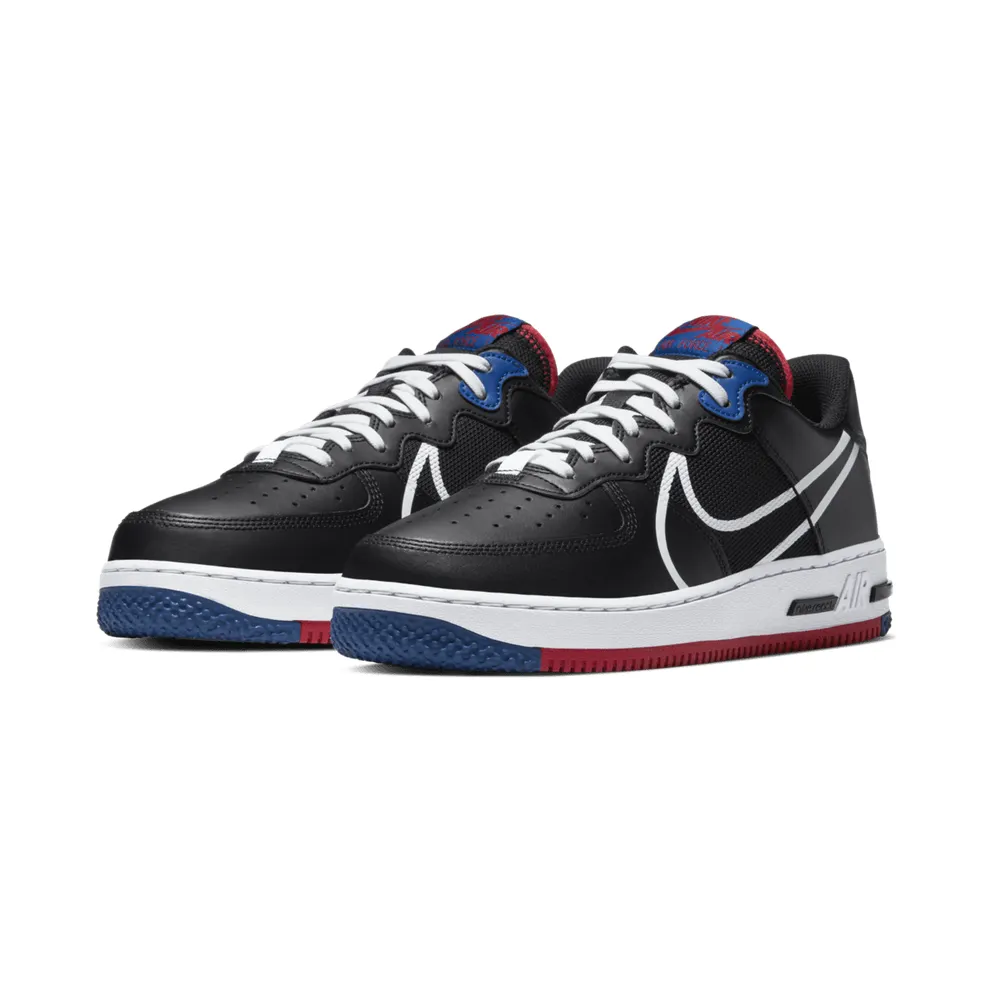 Nike Air Force 1 Low React Black White Gym Red Gym Blue Black/Gym Red-Gym Blue-White (CT1020-001)