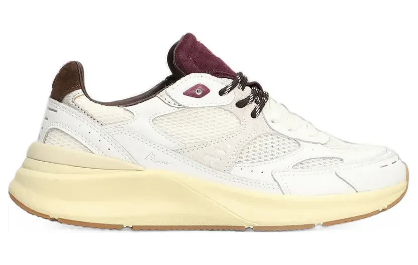 D.A.T.E. Musa HF mesh-panelled leather sneakers – Wit (W451MSHFWN)