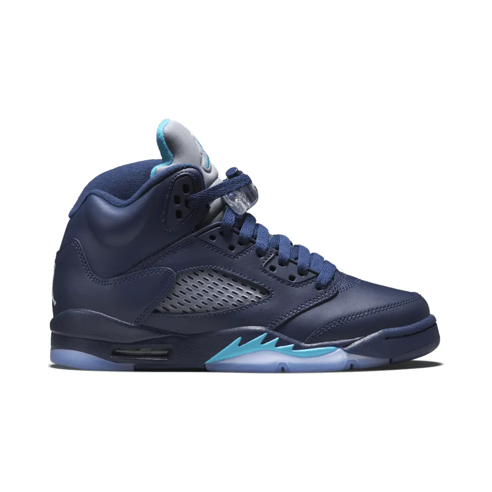 Jordan 5 Retro Pre-Grape (GS) Midnight Navy/Turquoise Blue-White (440888-405)