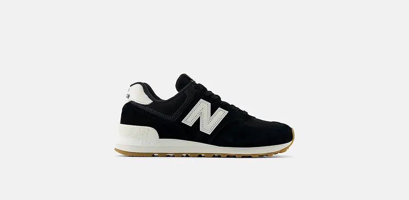New Balance 574 Black White Gum Brown (U574RAB)