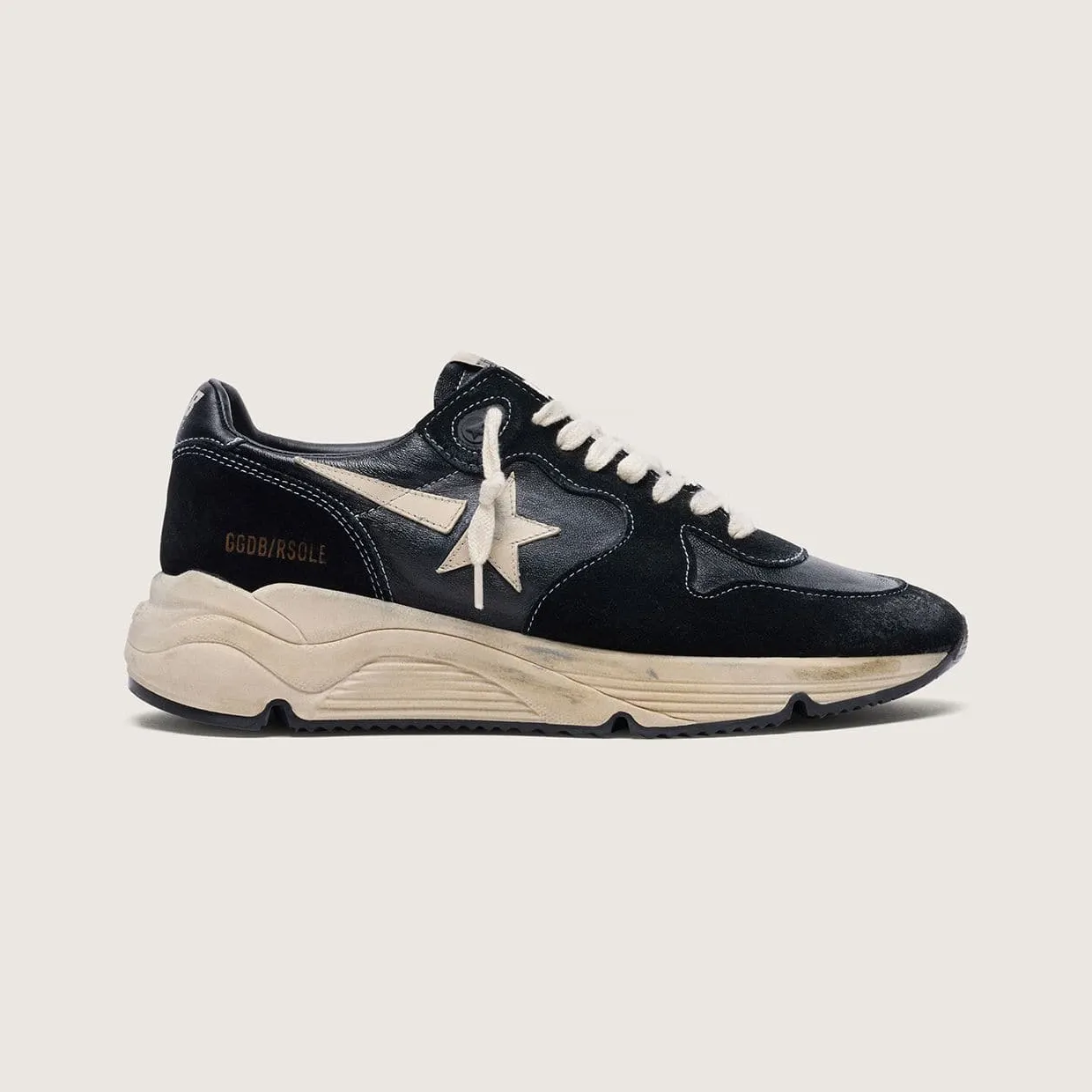 Golden Goose Running Sole In Black Nappa And Suede (GWF00126.F003775.90352)