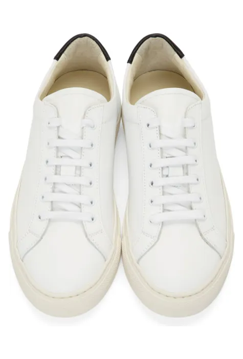 Common Projects White and Black Original Achilles Low Sneakers (3892) (4)