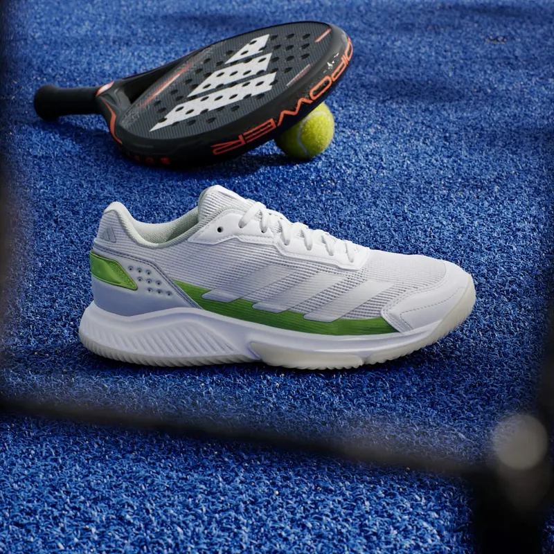 Adidas Courtquick Padel Cloud White / Silver Metallic / Lucid Lemon (JP7229)
