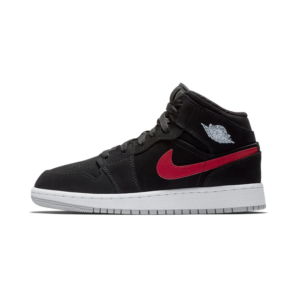 Jordan 1 Mid Multi-Color Swoosh Black (GS)
