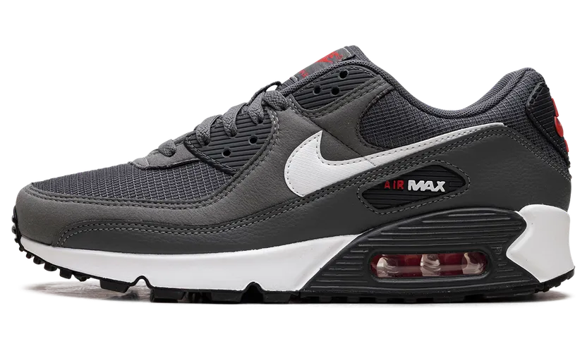 Nike Air Max 90 “Iron Grey University Red” (DR0145-003)