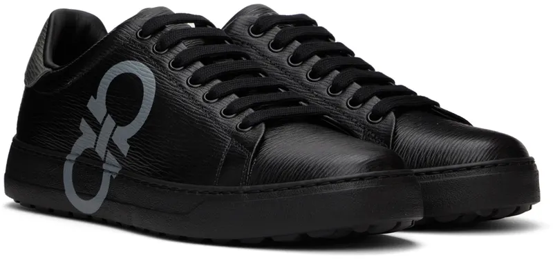 Salvatore Ferragamo Black Gancini Sneakers (753088 020489012)