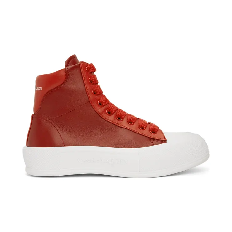 Alexander McQueen Khaki Deck Plimsoll High Sneakers (682401WIB64)