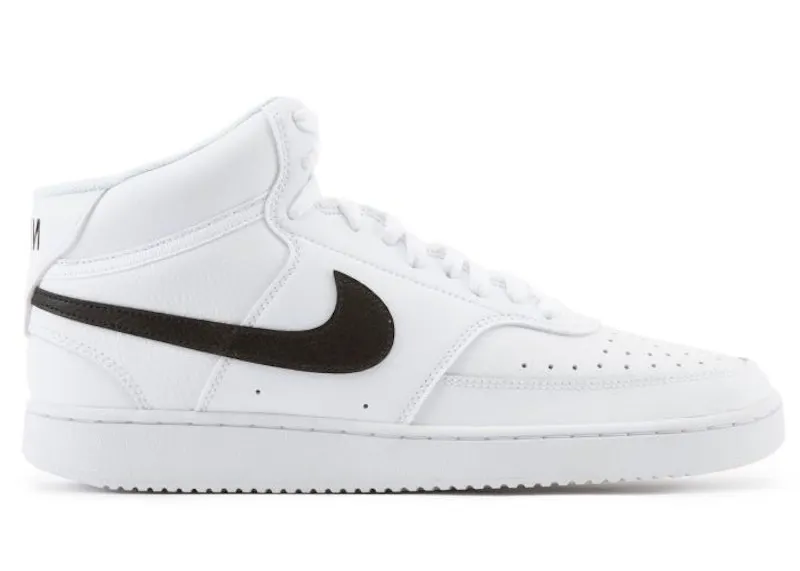 Nike Court Vision Mid White Black Pebbled Swoosh (CD5466-008)