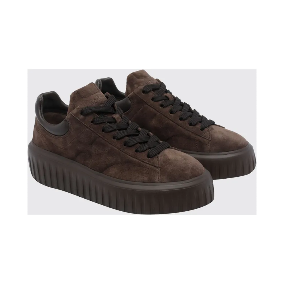 Hogan H-Stripes Suede Platform Sneakers Brown (HXW6450FC6TPJQ0UV2)