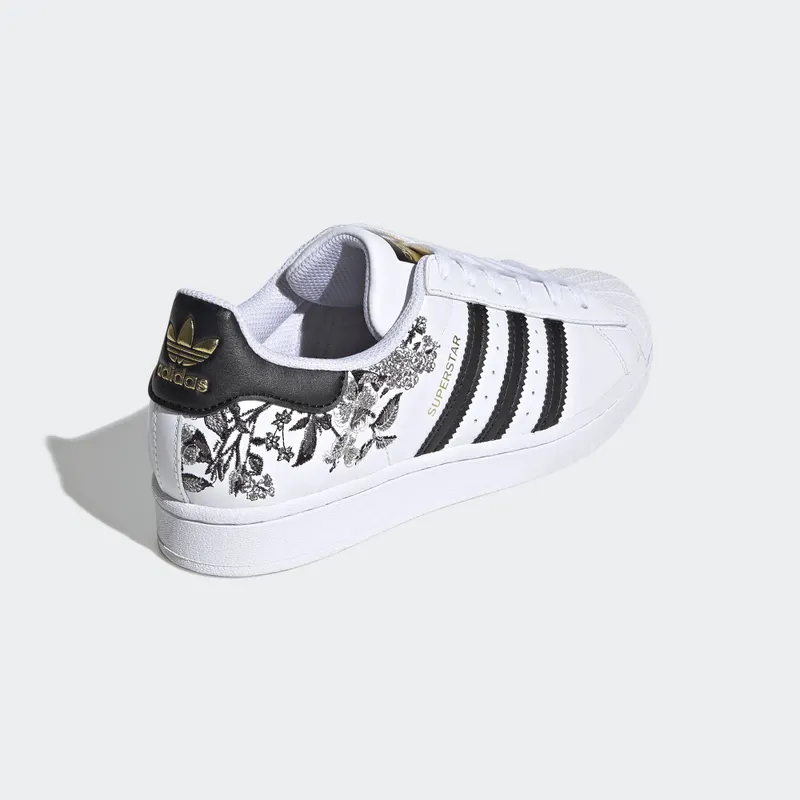 adidas Superstar Black Floral (W) Cloud White/Core Black/Gold Metallic (FX3600)