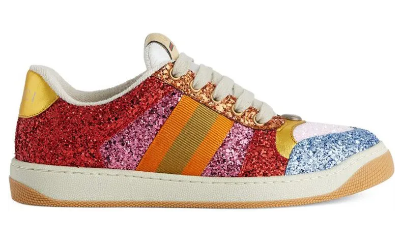 Gucci Glitter-Embellished Screener Sneakers Multi (710534 FAKUU 4942)