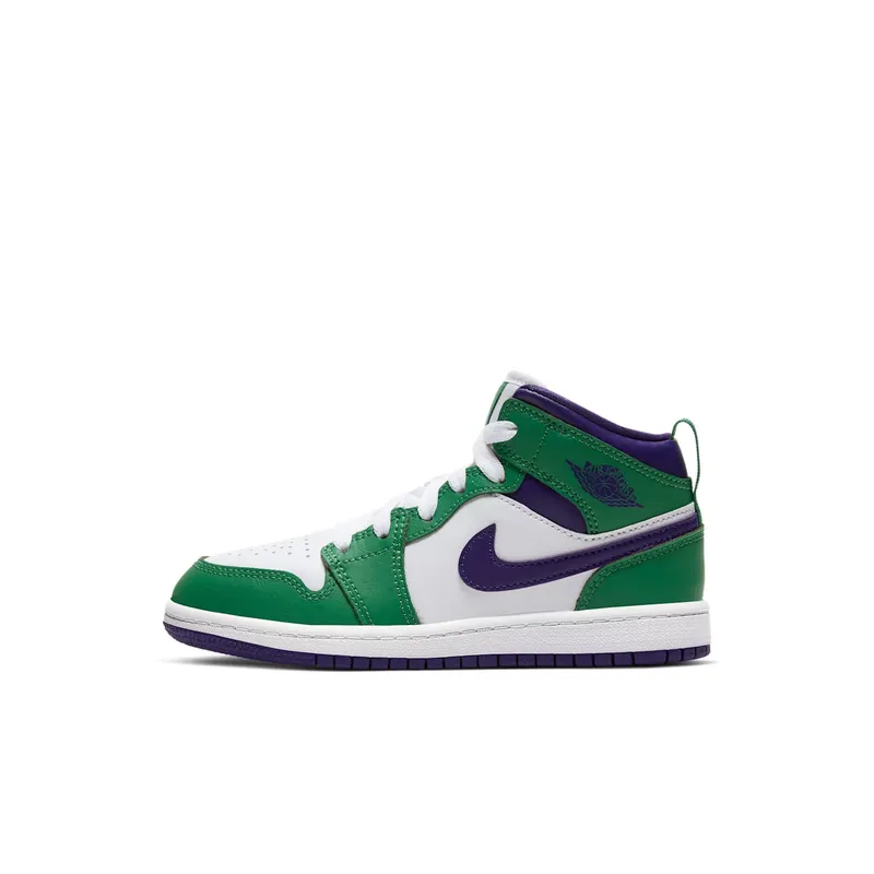 Jordan 1 Mid Incredible Hulk (PS) Aloe Verde/White-Court Purple (640734-300)