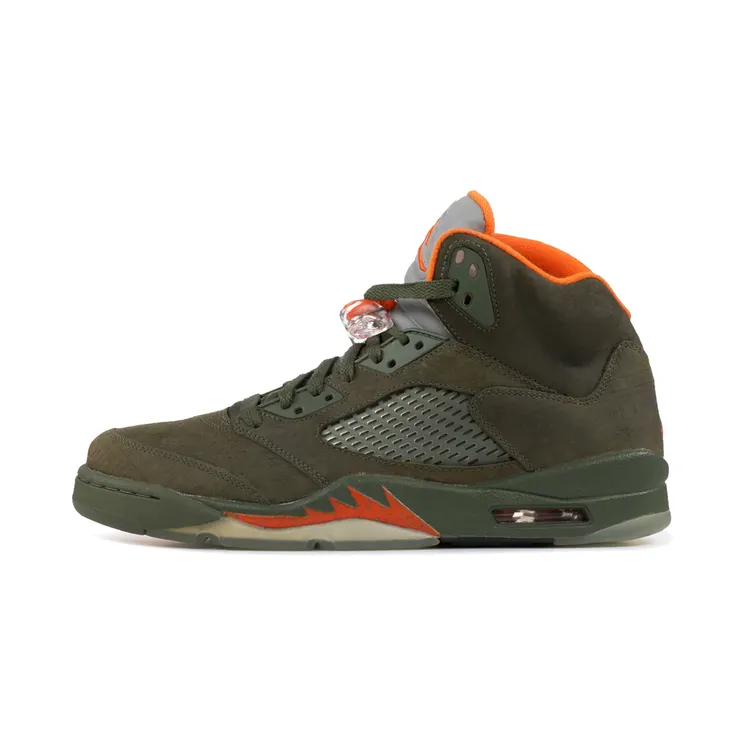 Air Jordan 5 Retro LS ‘Olive’ Army Olive/Solar Orange-Black (314259-381)