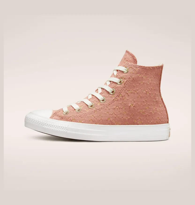 Converse Chuck Taylor All Star Textured Shine Rust Pink/vintage White/goud (A03726C)