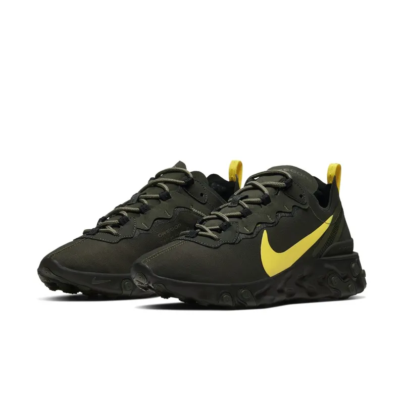 Nike  React Element 55 Oregon Sequoia/Black-Medium Olive-Yellow Strike (CK4797-300)