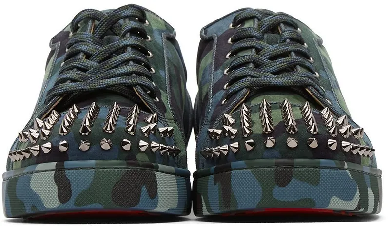 Christian Louboutin Blue & Green Louis Junior Spikes Orlato Sneakers (1220591)