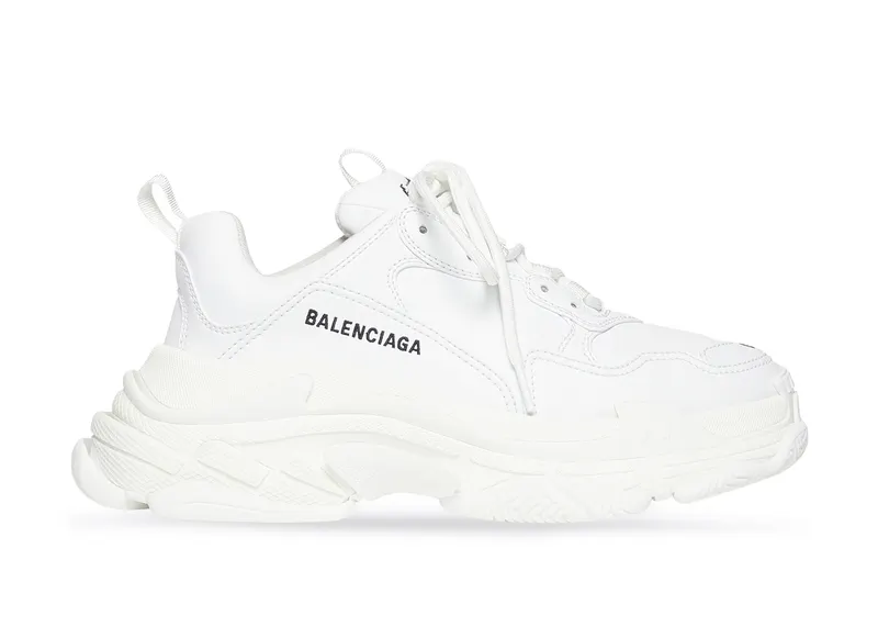 Balenciaga Triple S Synthetic Leather Triple White (W) (524039W2FA59000)