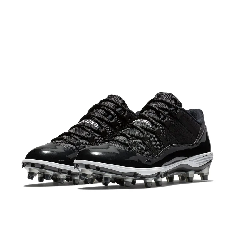 Jordan 11 Retro Low Cleat Black Black/White-Metallic Silver (AO1560-011)