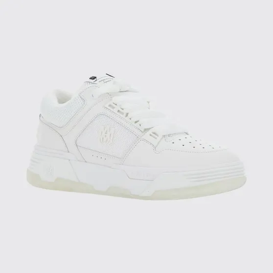 Amiri MA-1 Leather and Mesh Sneakers with Monogram and Padded Ankle White (AMFOSR1097100)