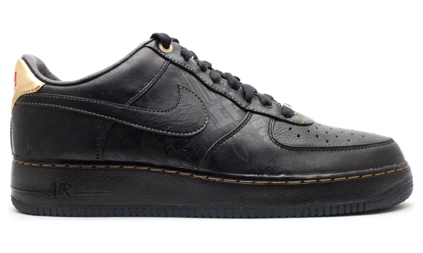 Nike Air Force 1 Low Premium ‘Black History Month’ 2011 Black/Black-Metallic Gold (453419-007)