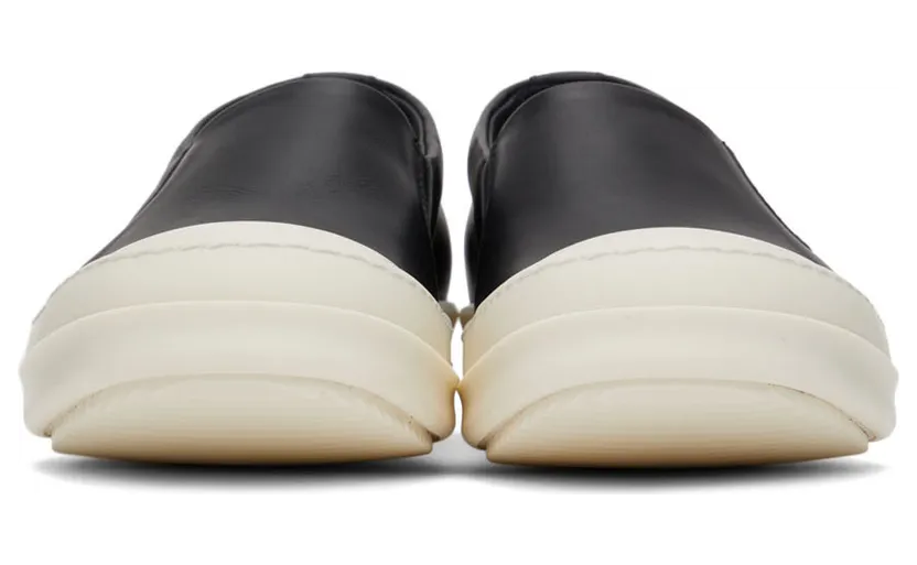 Rick Owens Black Leather Boat Sneakers (RU01B1892 LPO) (2)