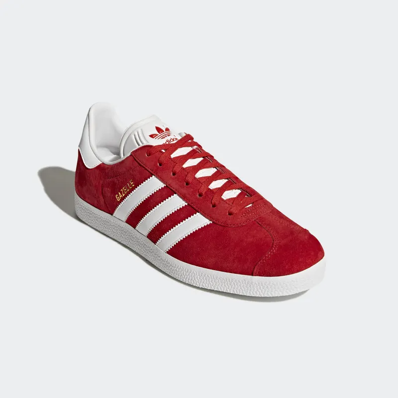 adidas Gazelle Scarlet/White/Gold Metallic Scarlet/White/Gold Metallic (S76228)