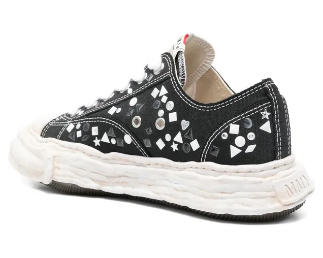 Maison Mihara Yasuhiro Peterson 23 OG Sole Embellished Canvas Low Black White (A16FW724-BLACK) (3)